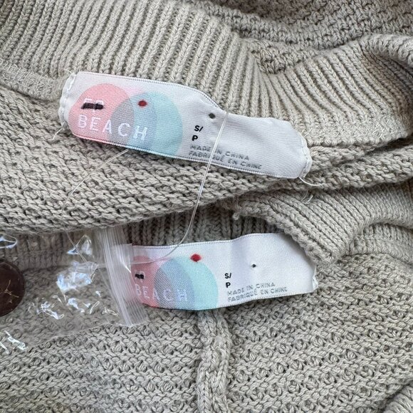 New Free People Hailee Sweater Set Small Grey Taupe 2 Piece Wide Leg Knit Lounge - Picture 4 of 8